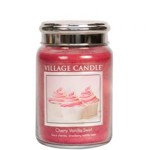 Village candle - Cherry vanilla swirl - Višňovo vanilková točená zmrzlina 602g